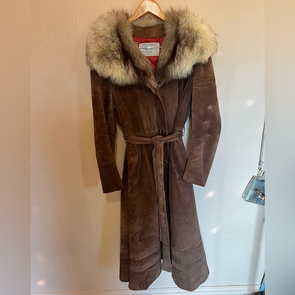 Gorgeous Vintage Brown Suede and Fur Coat 🤎 - Picture 1 of 7